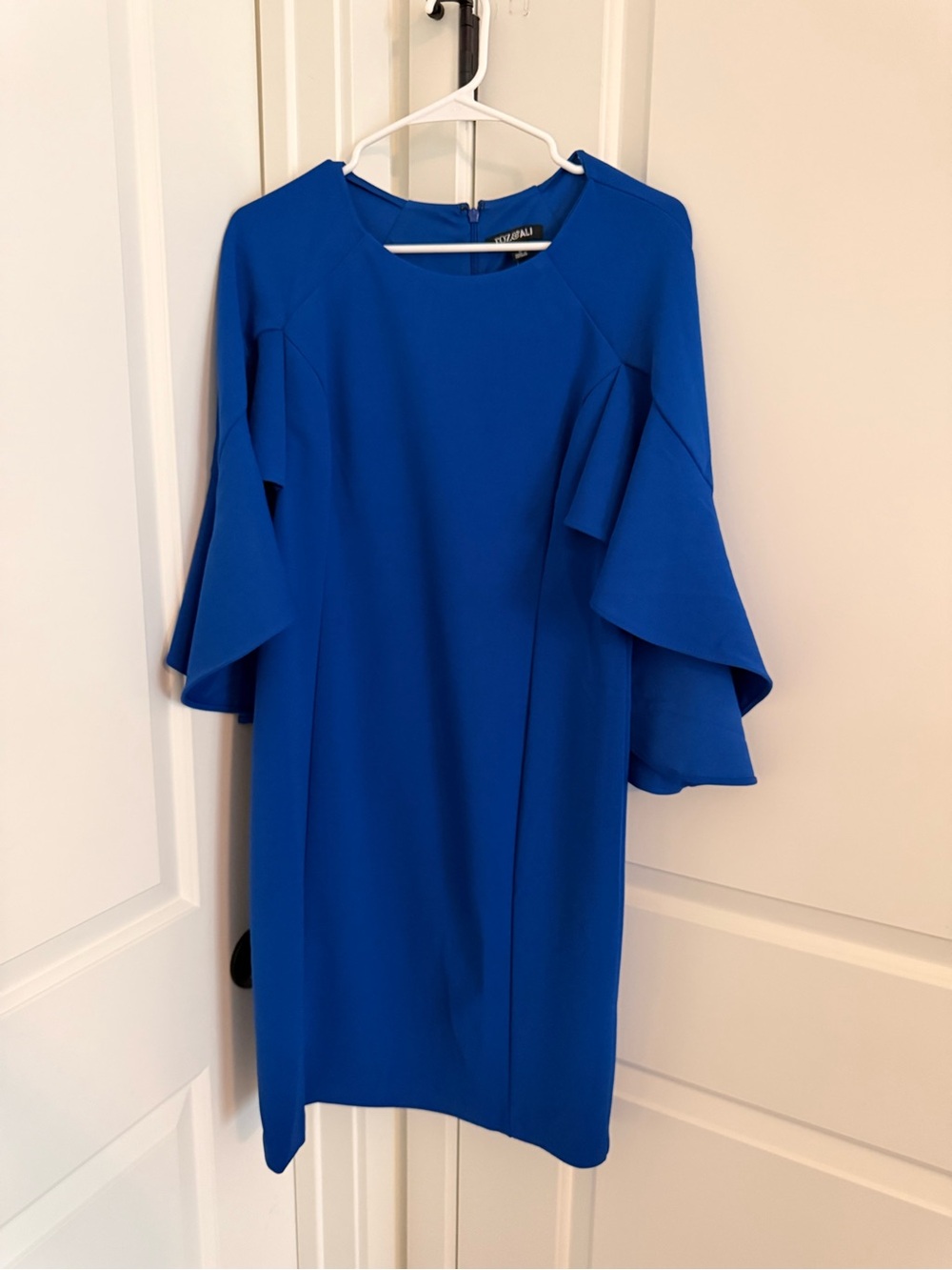 Ever Pretty Cobalt Blue Ruffle Sleeve Midi Dress